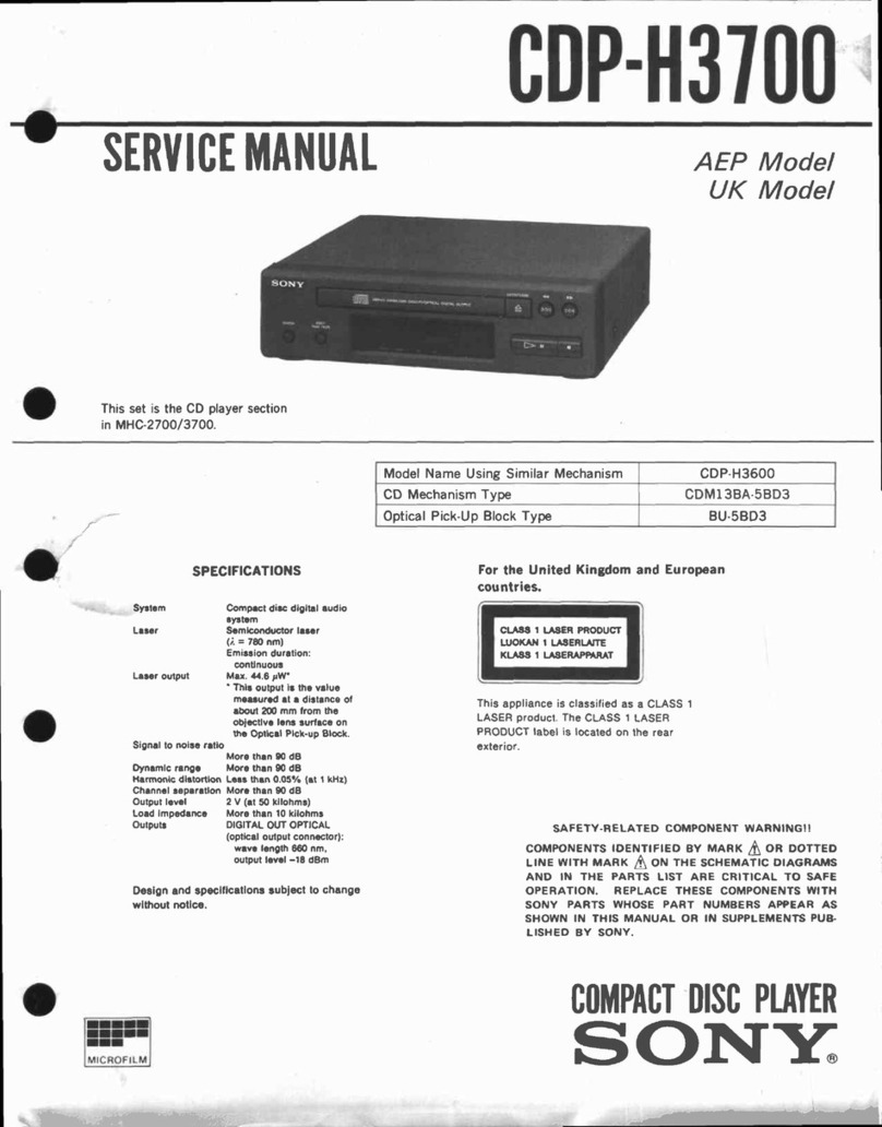 Sony CDP-H3700 Service manual