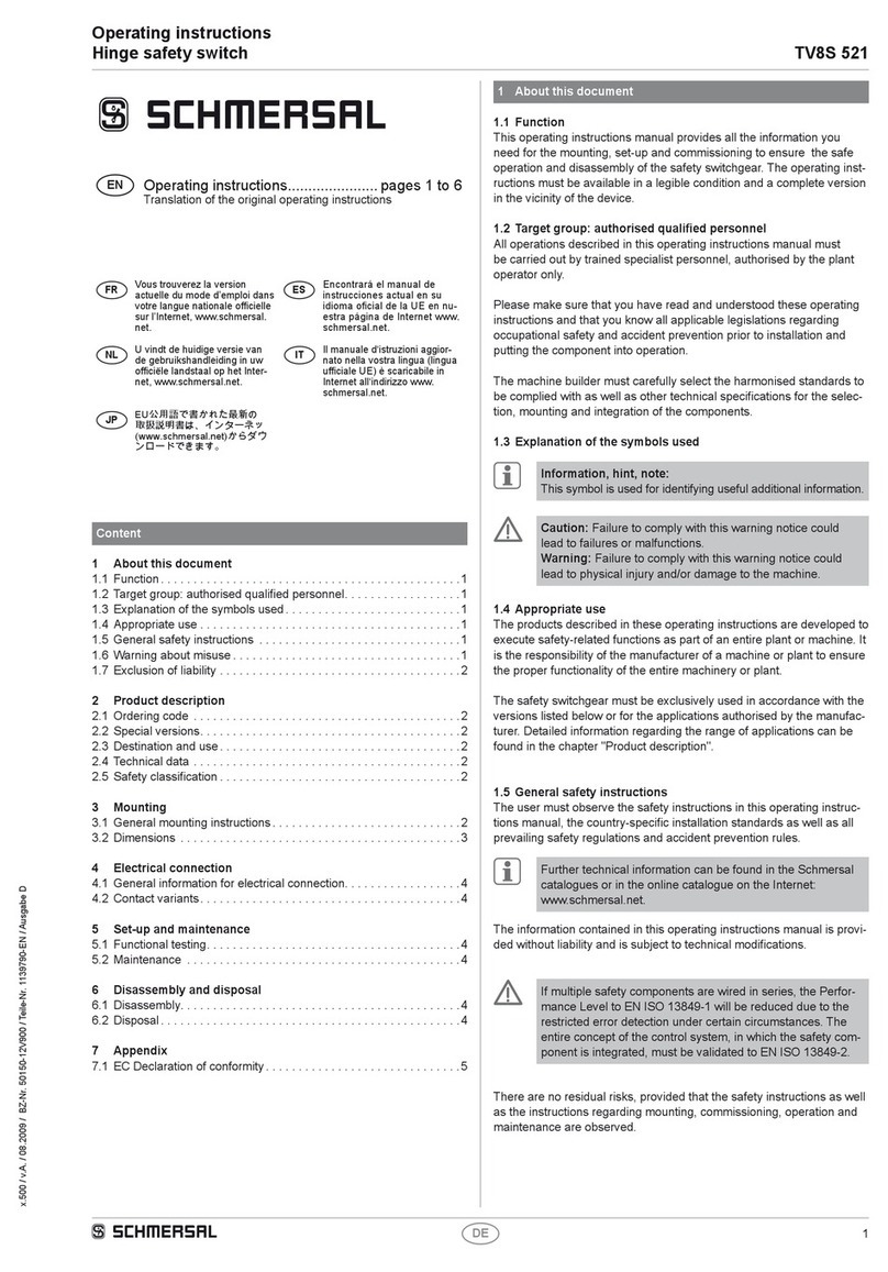 schmersal TV8S 521 operating instructions