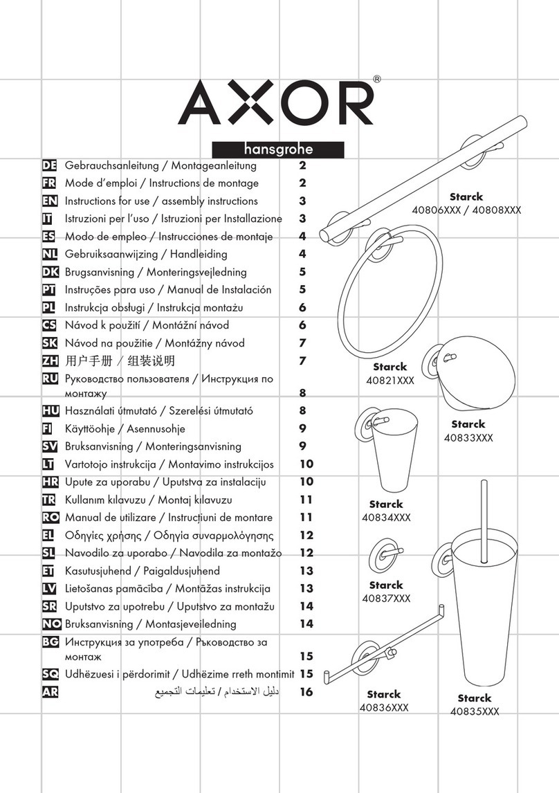 Hans Grohe AXOR Starck 40806 Series Instructions for use/assembly instructions