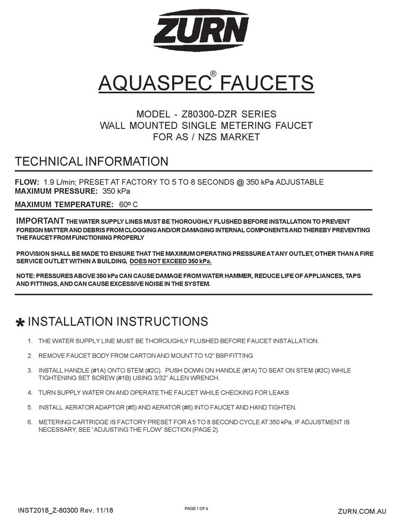 ZURN AQUASPEC Z80300-DZR Series User manual