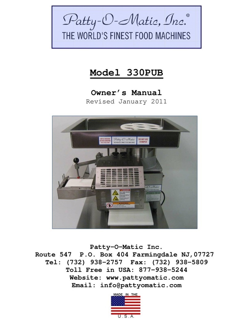 Patty-O-Matic 330PUB User manual