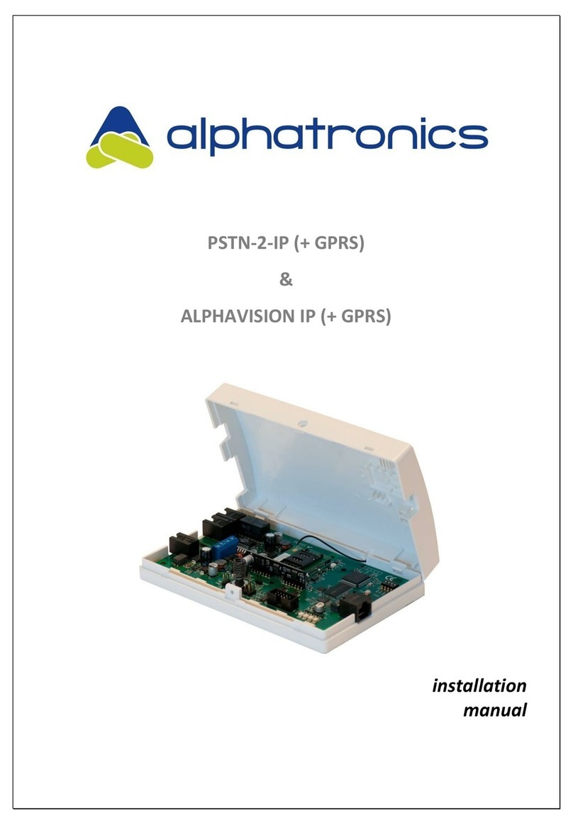 alphatronics PSTN-2-IP GPRS installation manual