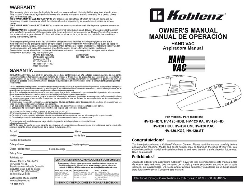 Koblenz HV-12-HDN User manual Koblenz HV-12-HDN User manual