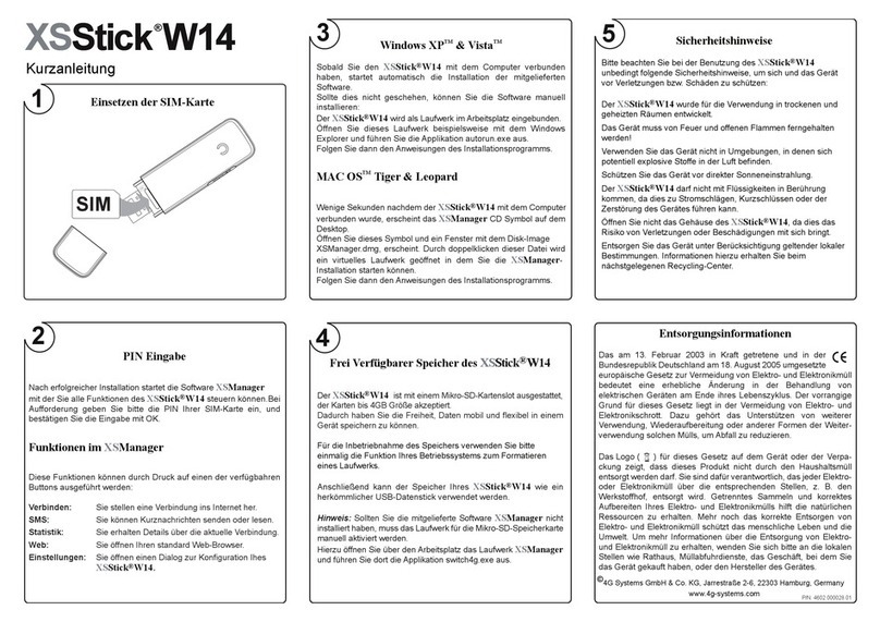 4G Systems XSStick W14 quick start guide