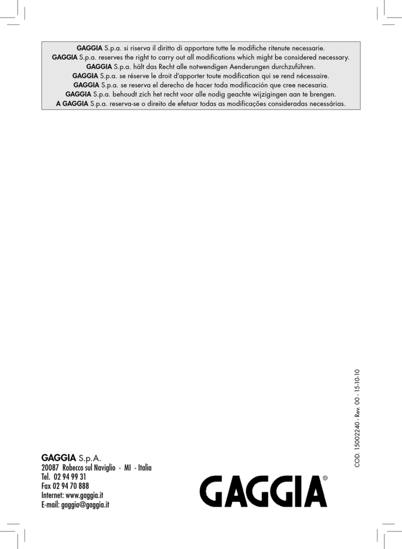 Gaggia Baby Twin operating instructions