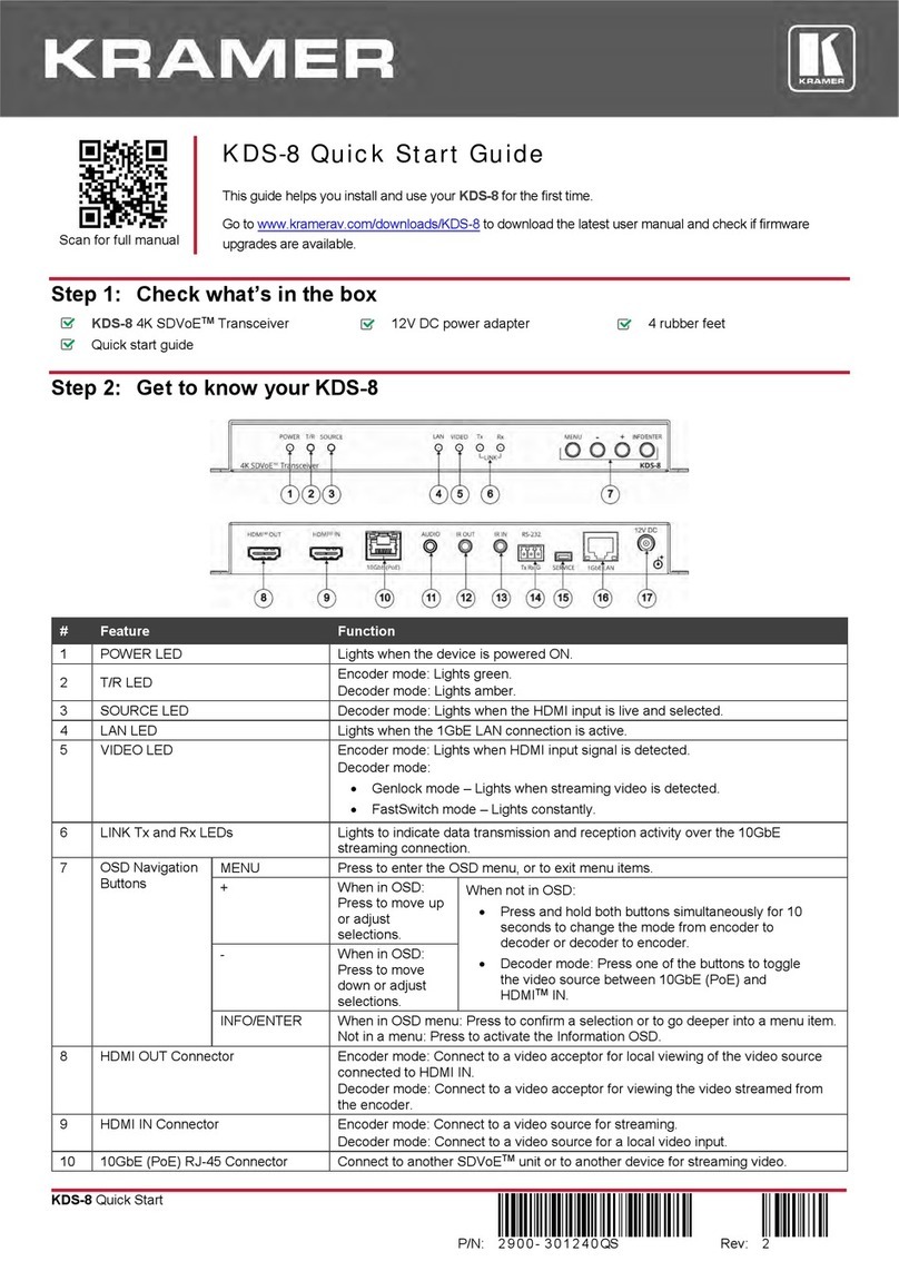 Kramer KDS-8 quick start guide