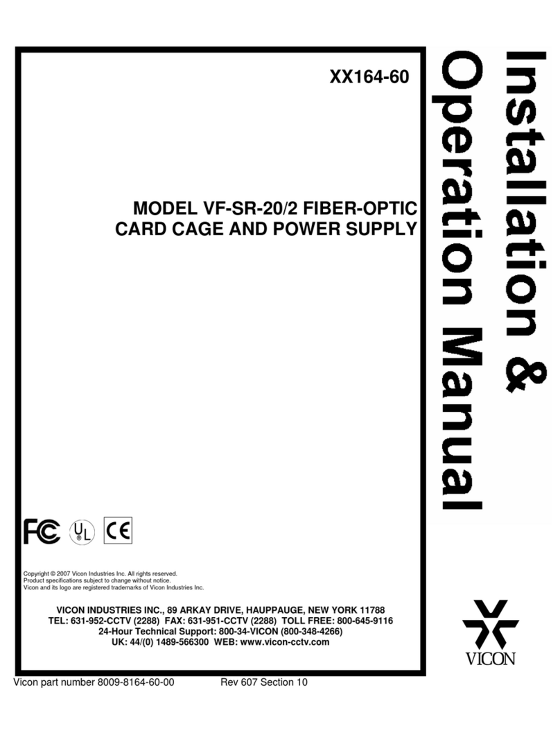 Vicon VF-SR-20/2 Installation & operation manual Vicon VF-SR-20/2 Installation & operation manual