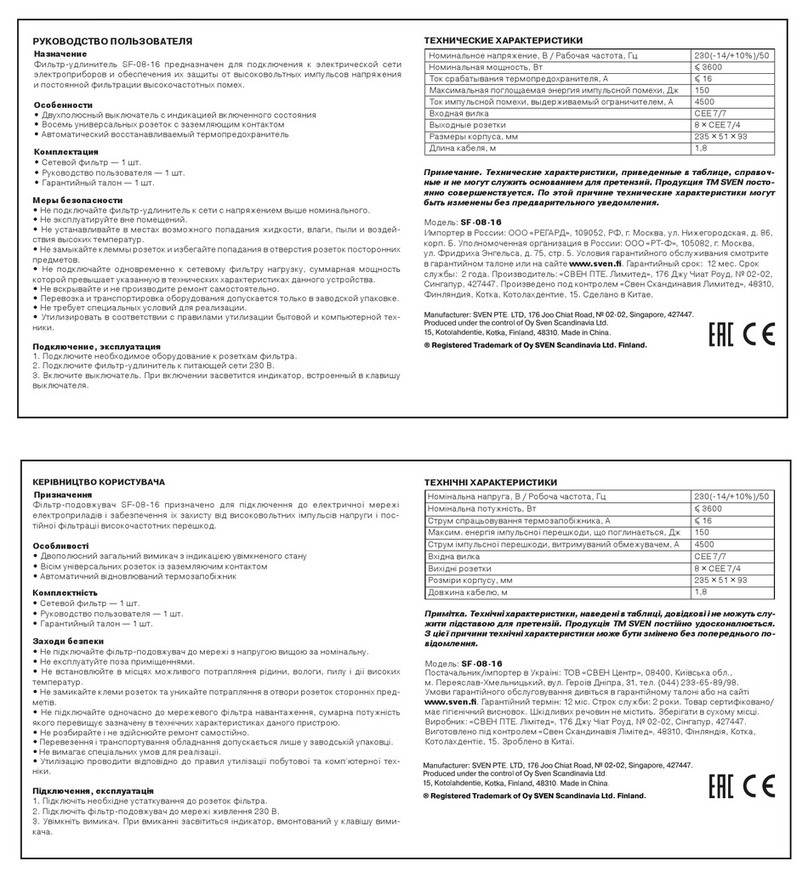 Sven SF-08-16 user manual