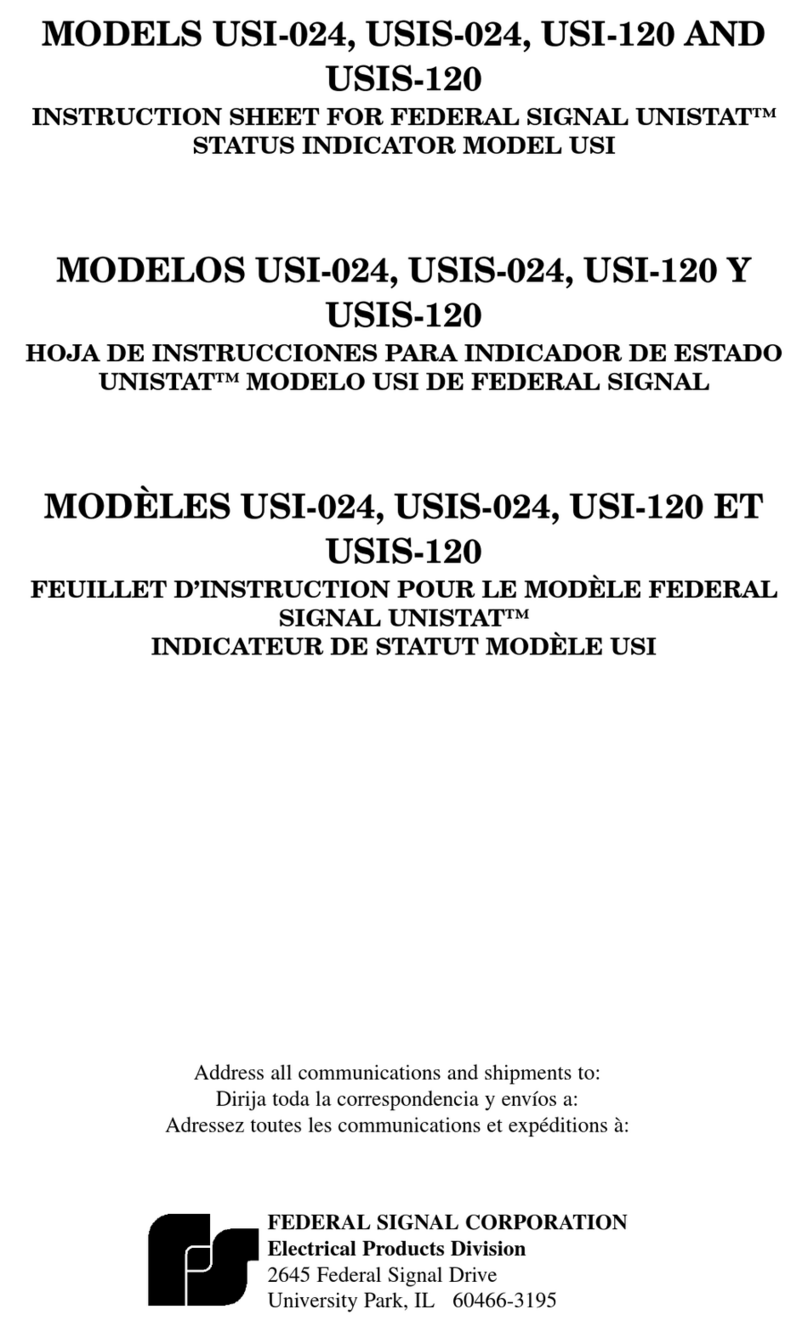 Federal Signal Corporation UNISTAT USI Series instruction sheet