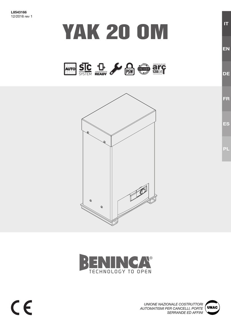 Beninca YAK 20 OM Series User manual