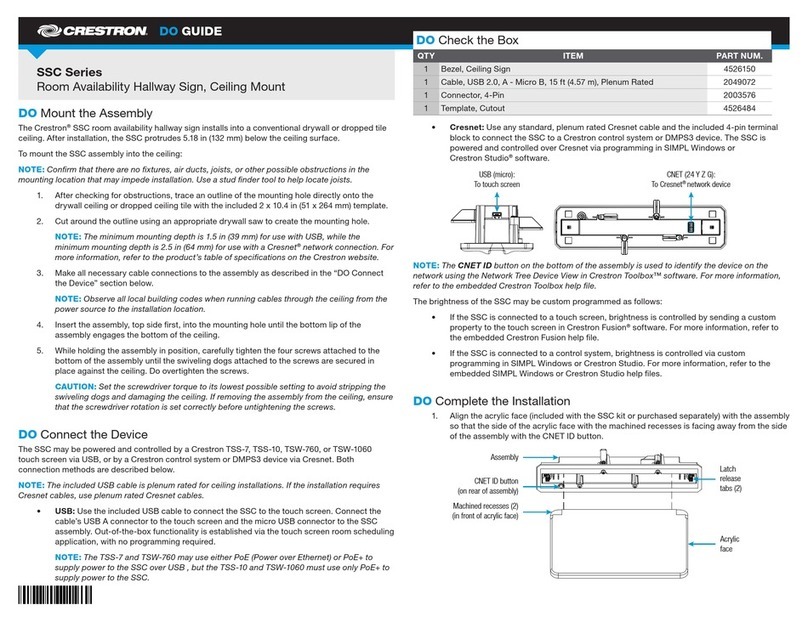 Crestron SSC Series Dimensional drawing