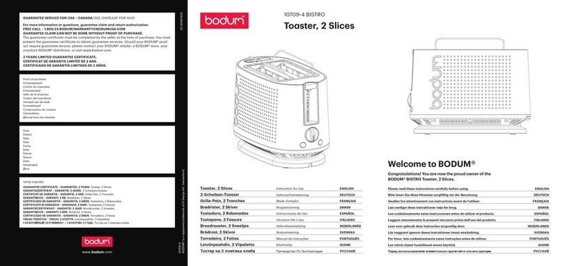 Bodum BISTRO 10709-4 Instructions for use