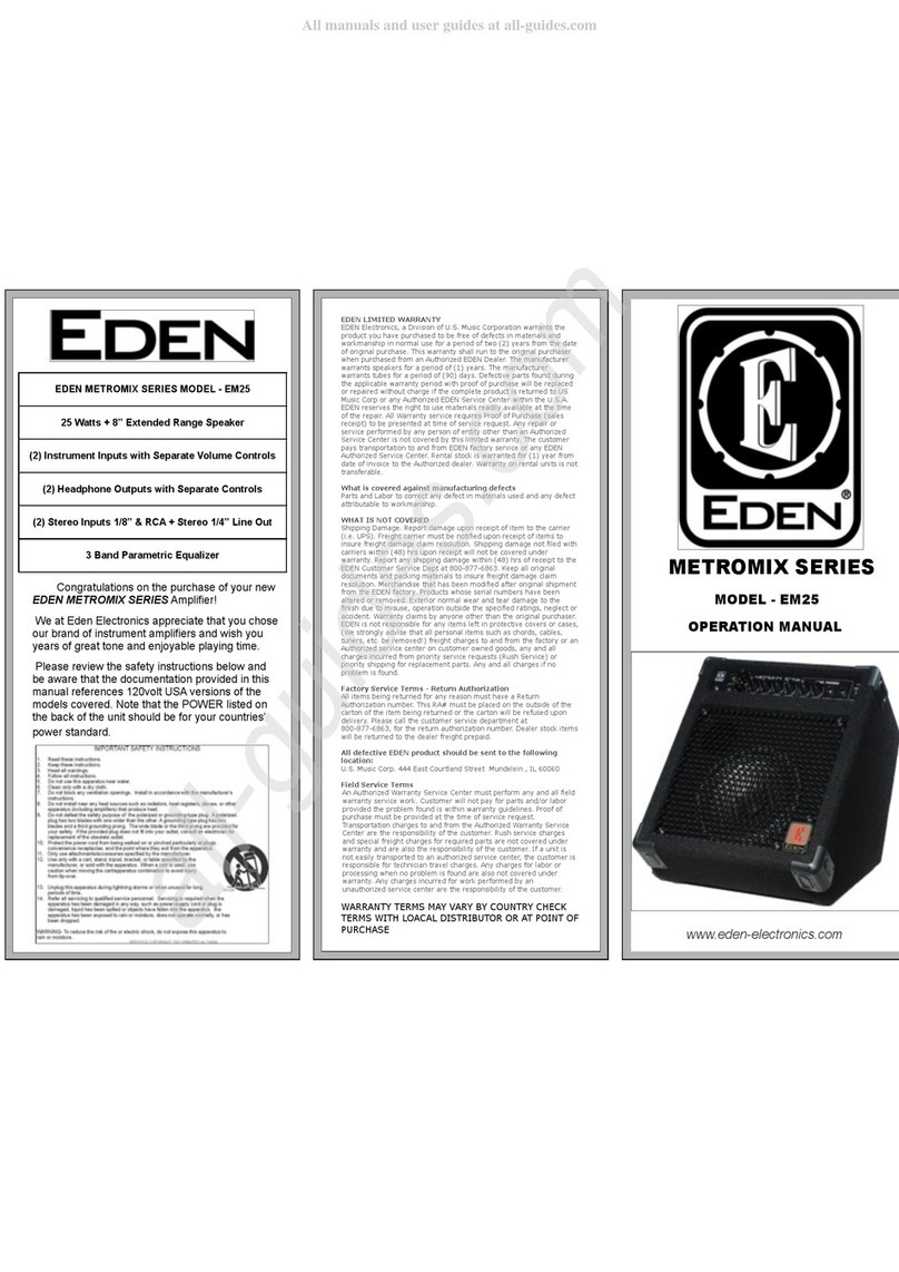 Eden EM25 METROMIX SERIES Operation manual