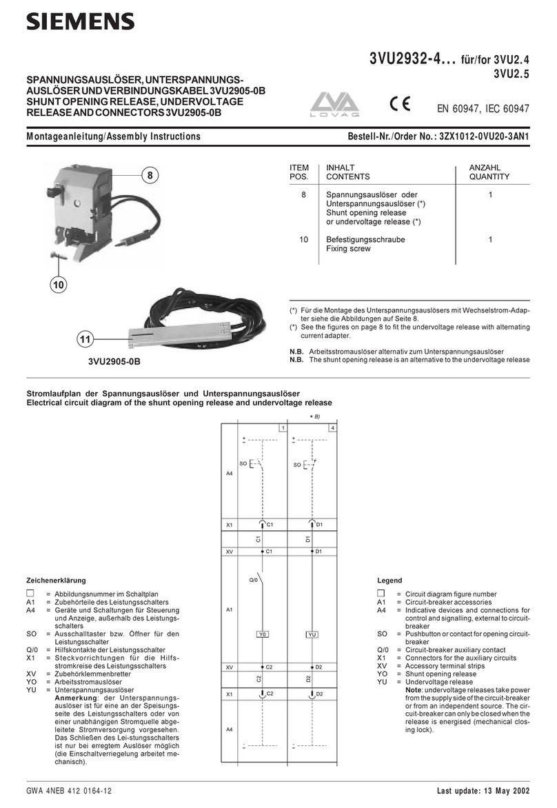 Siemens 3VU2932-4 Series User manual Siemens 3VU2932-4 Series User manual