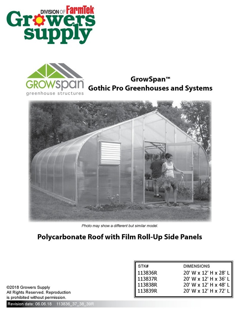 FarmTek Growers Supply GrowSpan Gothic Pro 113836R manual
