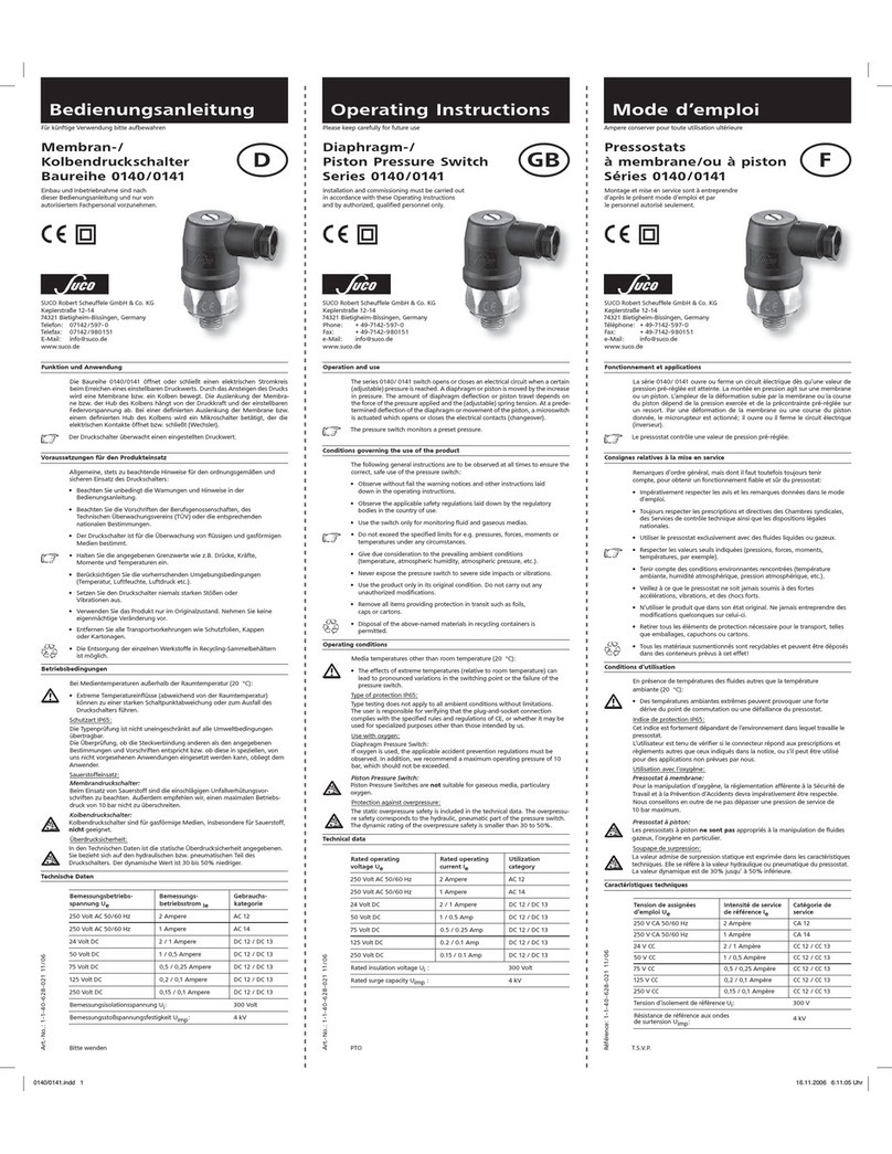 SUCO 0140 Series User manual