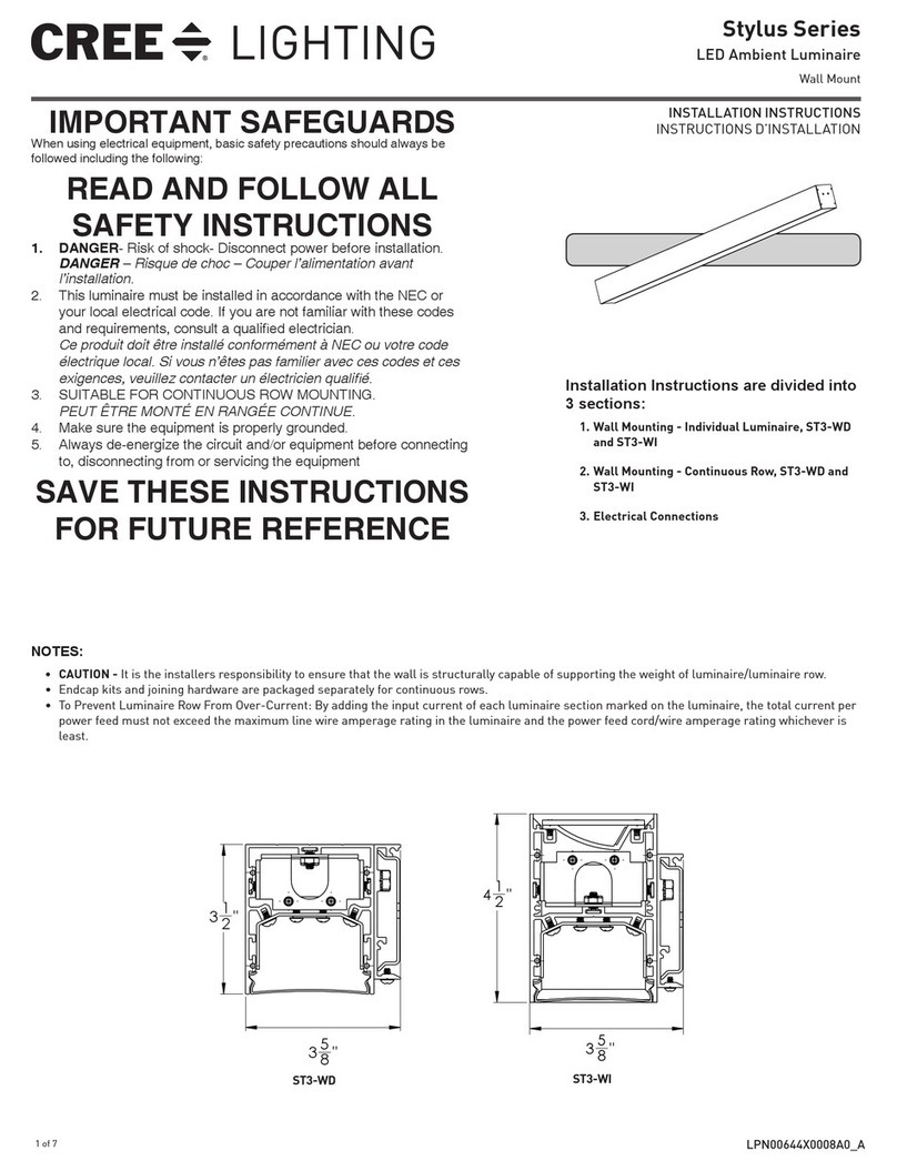 CREE LIGHTING Stylus Series installation instructions