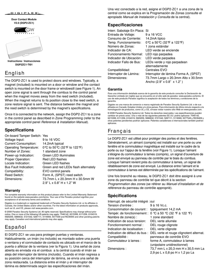 Digiplex DGP2-ZC1 instructions