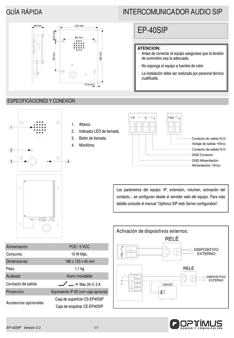 Optimus EP-40SIP quick guide