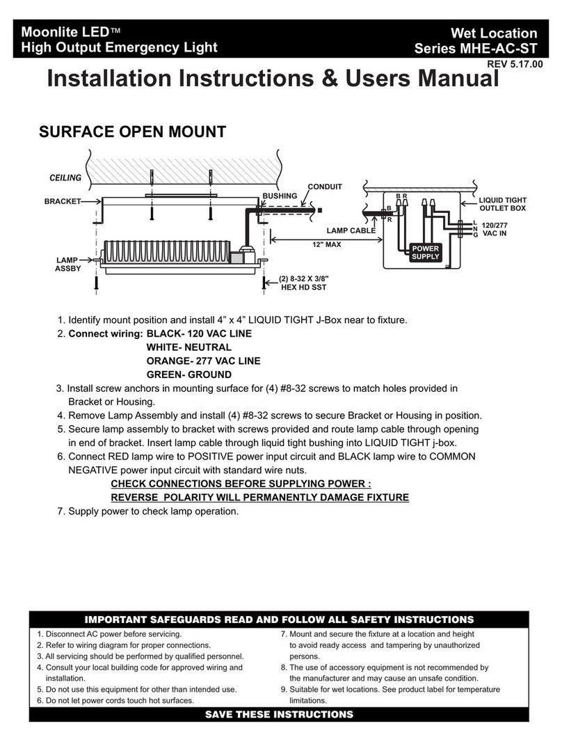 Signtex Lighting Moonlite LED MHE-AC-ST Series Manual