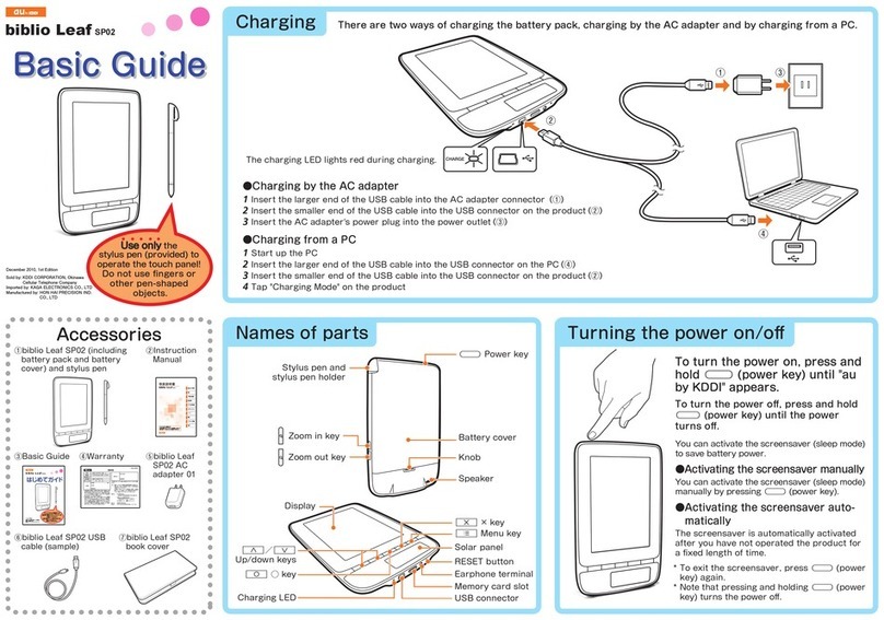KDDI au biblio Leaf SP02 User guide