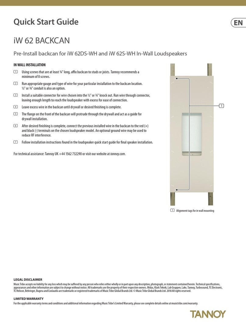 Tannoy iW 62 BACKCAN User manual