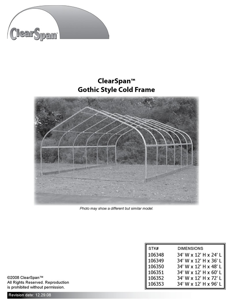 ClearSpan Gothic Style Cold Frame User manual ClearSpan Gothic Style Cold Frame User manual