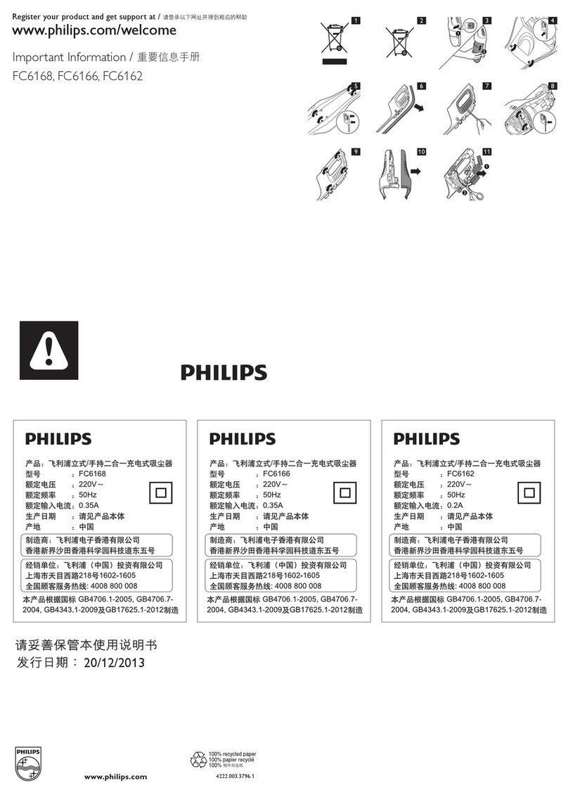 Philips FC6168 Operating manual Philips FC6168 Operating manual