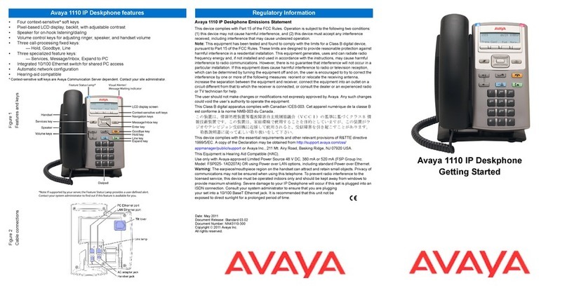Avaya 1110 User manual