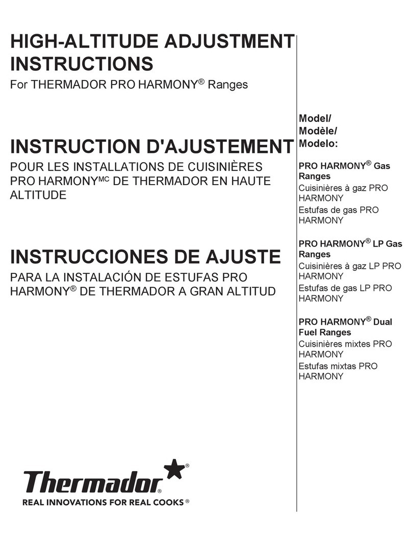 Thermador PRO HARMONY PRG364NLH High Altitude Adjustment Instructions Thermador PRO HARMONY PRG364NLH High Altitude Adjustment Instructions