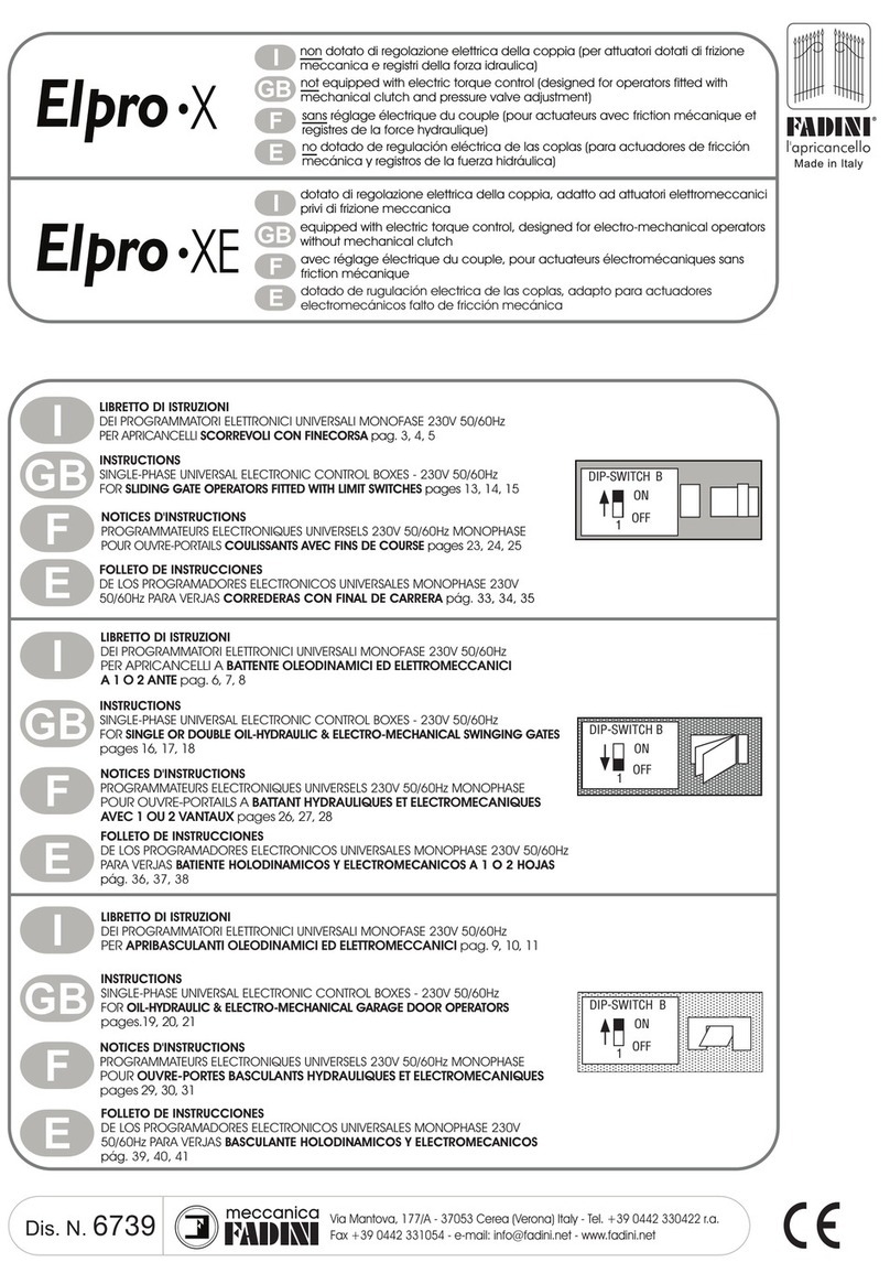 fadini Elpro X instructions