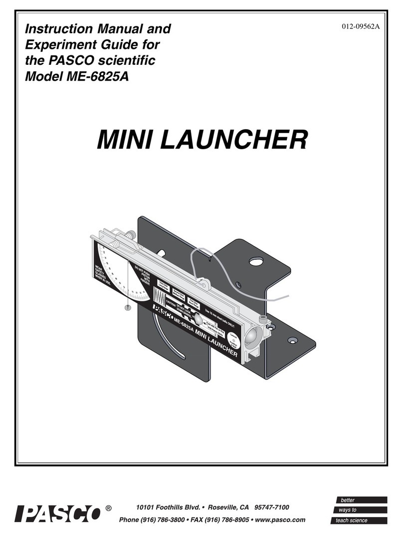 PASCO MINI LAUNCHER ME-6825A Instruction manual and experiment guide PASCO MINI LAUNCHER ME-6825A Instruction manual and experiment guide
