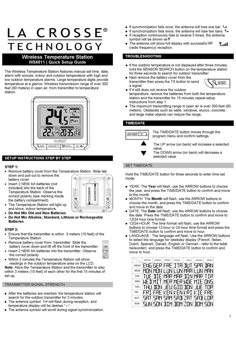 La Crosse Technology WS6811 Quick setup guide La Crosse Technology WS6811 Quick setup guide