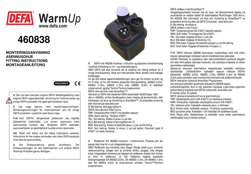 DEFA 460838 Fitting instructions