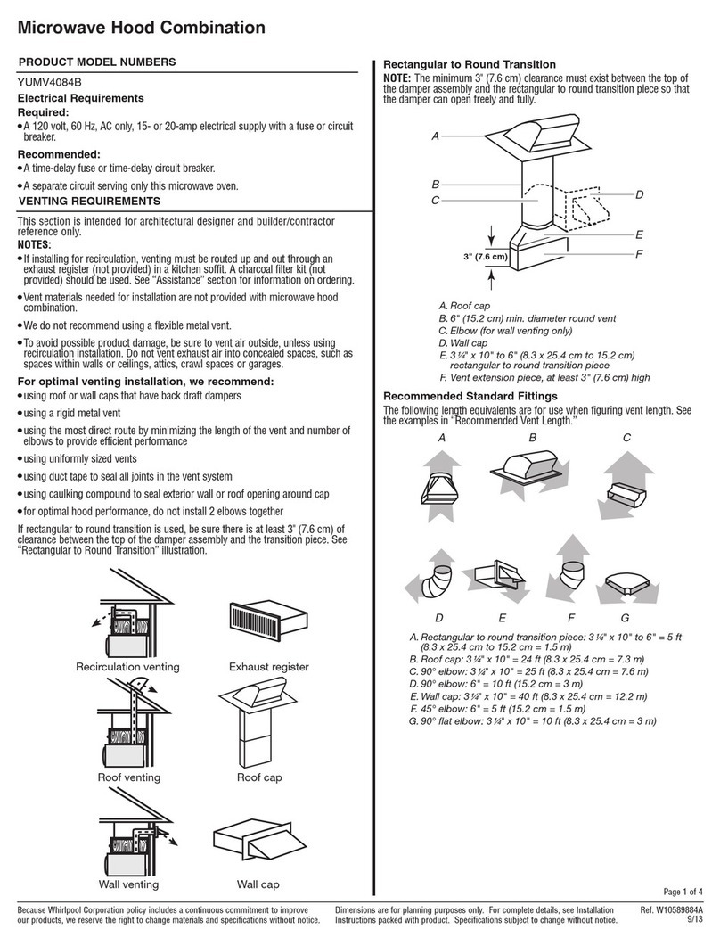 Whirlpool YUMV4084B quick start guide