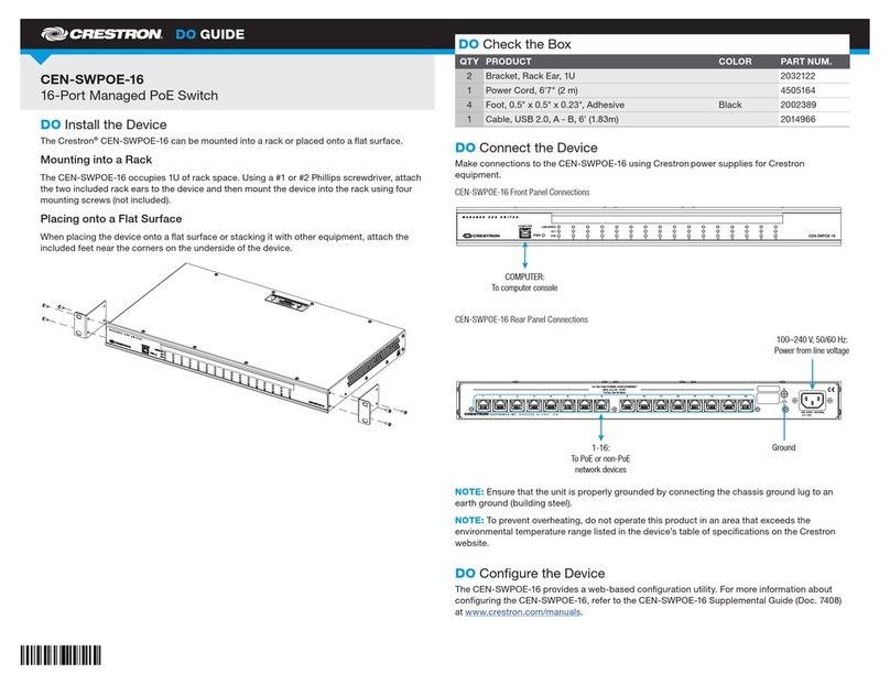 Crestron CEN-SWPOE-16 Dimensional drawing