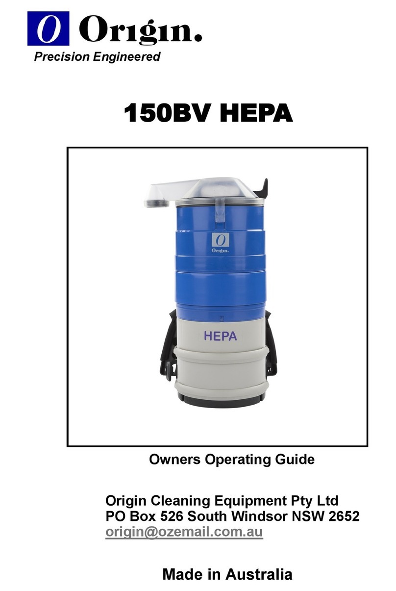 Origin 150BV HEPA Owner's operating guide