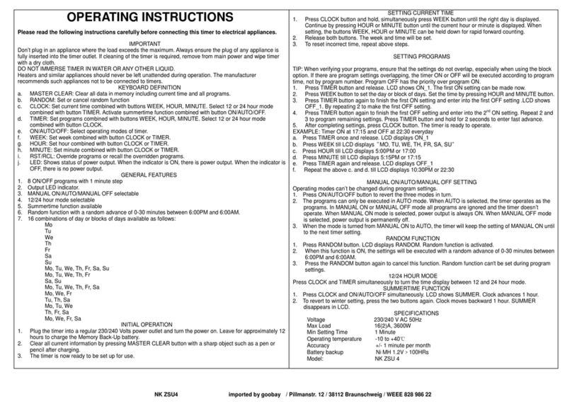Reichelt TIMER MINI DIGI operating instructions