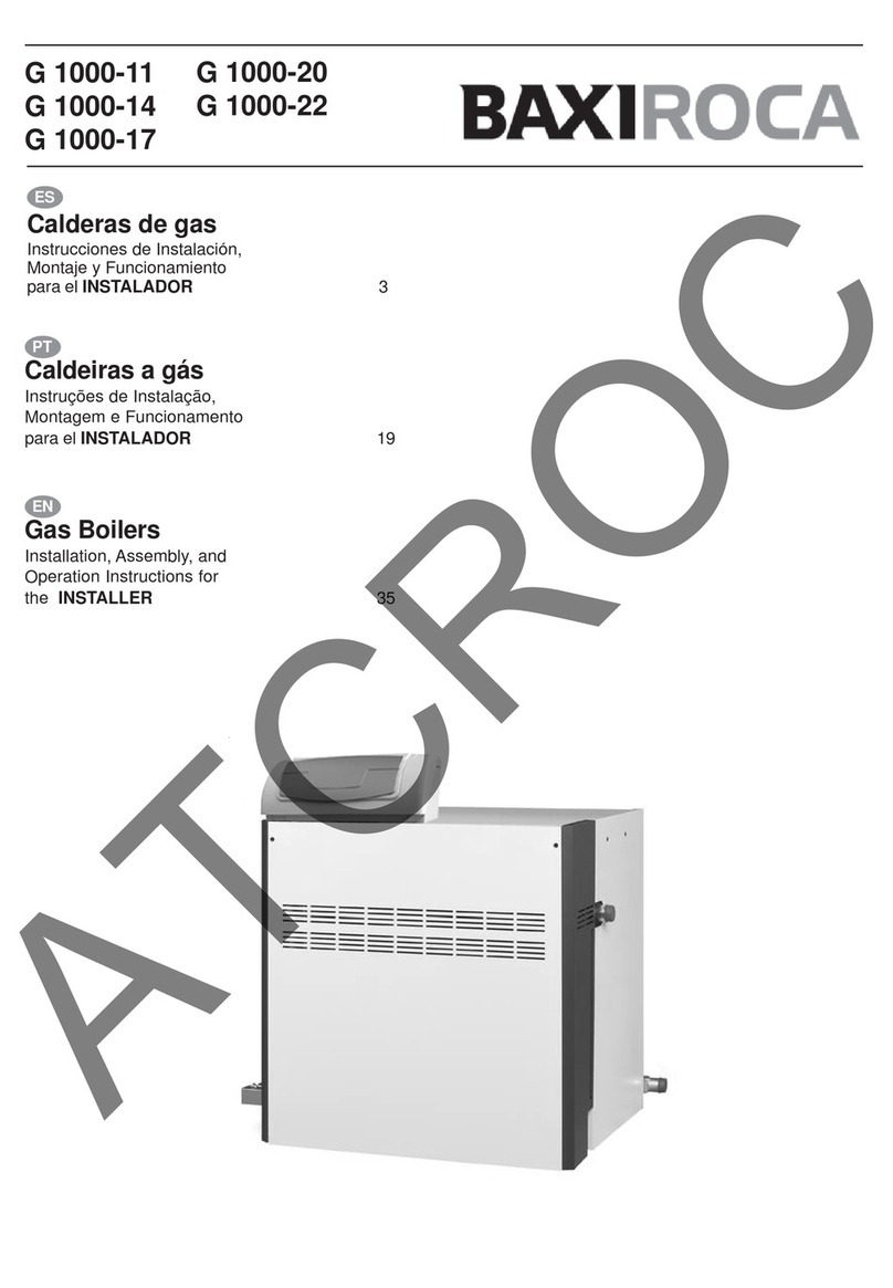 baxiroca G 1000-11 Installation, Assembly, and Operation Instructions for the INSTALLER