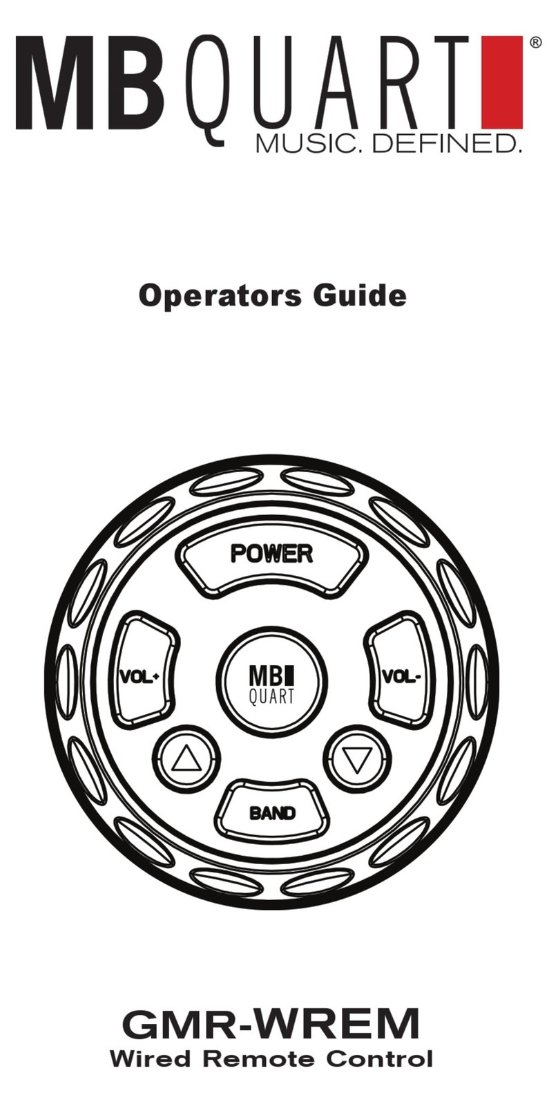MB QUART GMR-WREM Operator's guide