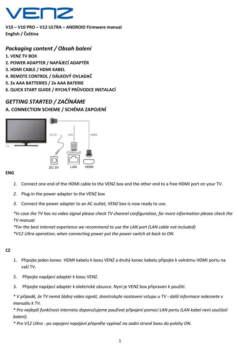 Venz V10 Firmware manual