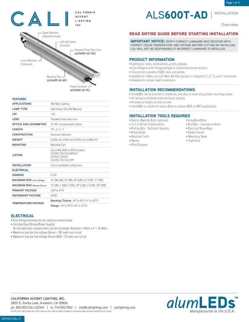 CALI alumLEDs ALS600T-AD-AA-SM Series User manual