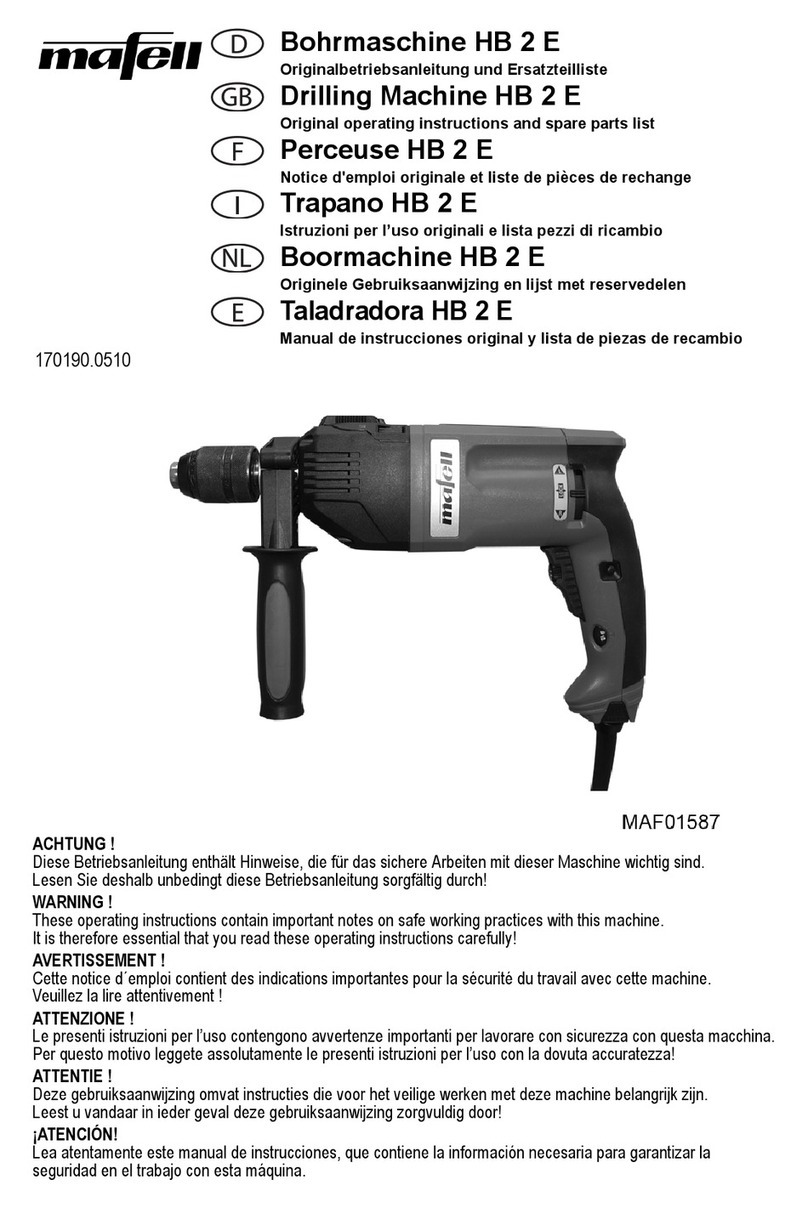Mafell HB 2 E Original operating instructions and spare parts list Mafell HB 2 E Original operating instructions and spare parts list