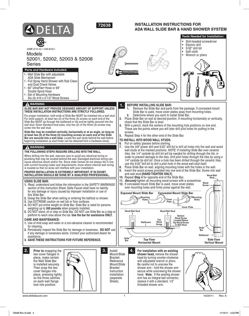 Delta 52001 52001 Series installation instructions Delta 52001 52001 Series installation instructions