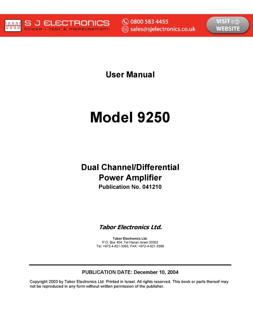 Tabor Electronics 9250 user manual