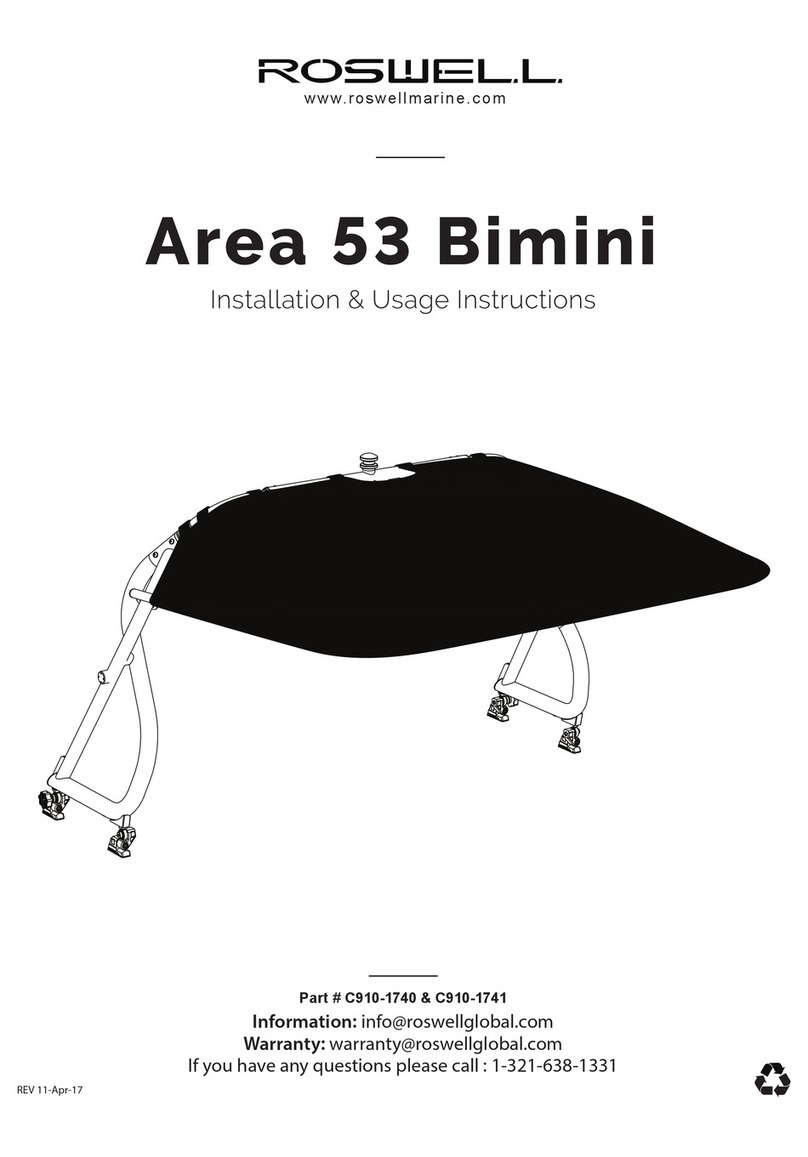 Roswell Area 53 Bimini Series Installation & Usage Instructions