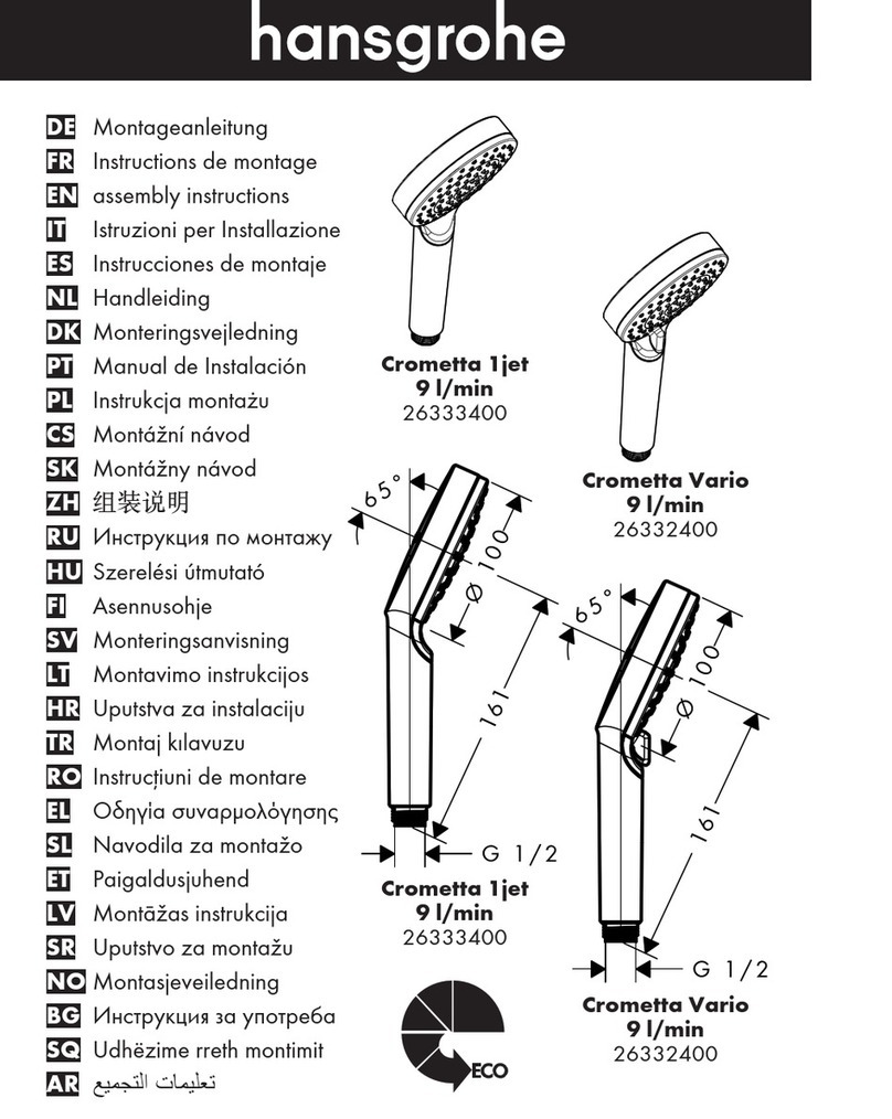 Hans Grohe Crometta 1jet 9 l/min 26333400 User manual Hans Grohe Crometta 1jet 9 l/min 26333400 User manual
