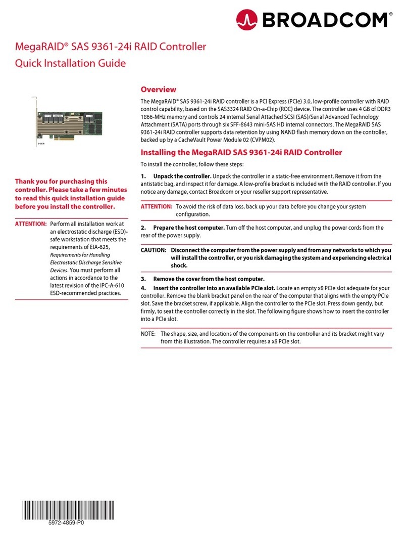 Broadcom MegaRAID SAS 9361-24i Quick installation guide