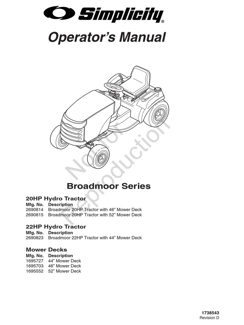 Simplicity Broadmoor 20HP Operator's manual