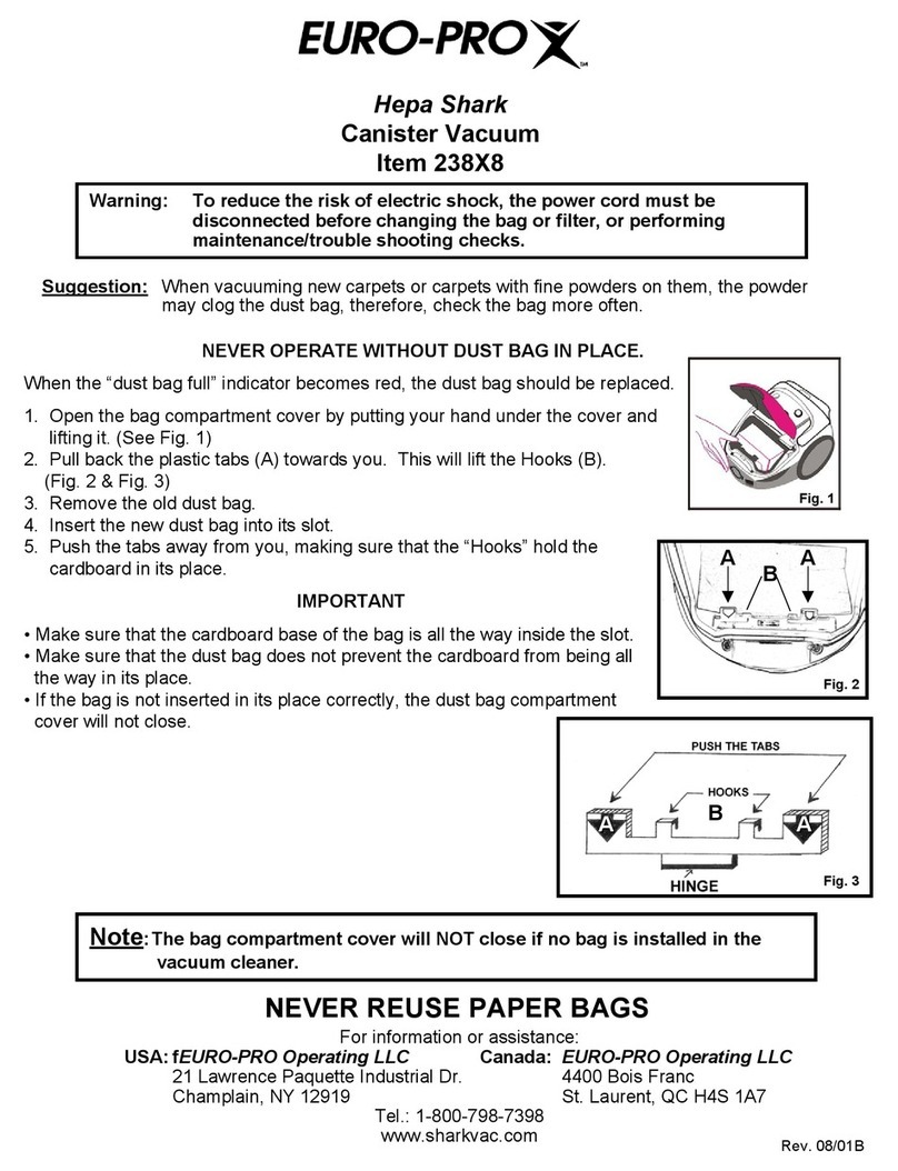 EUROPRO Hepa Shark quick start guide EUROPRO Hepa Shark quick start guide